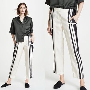 Theory Hans Stripe Pull-On Silk Trousers